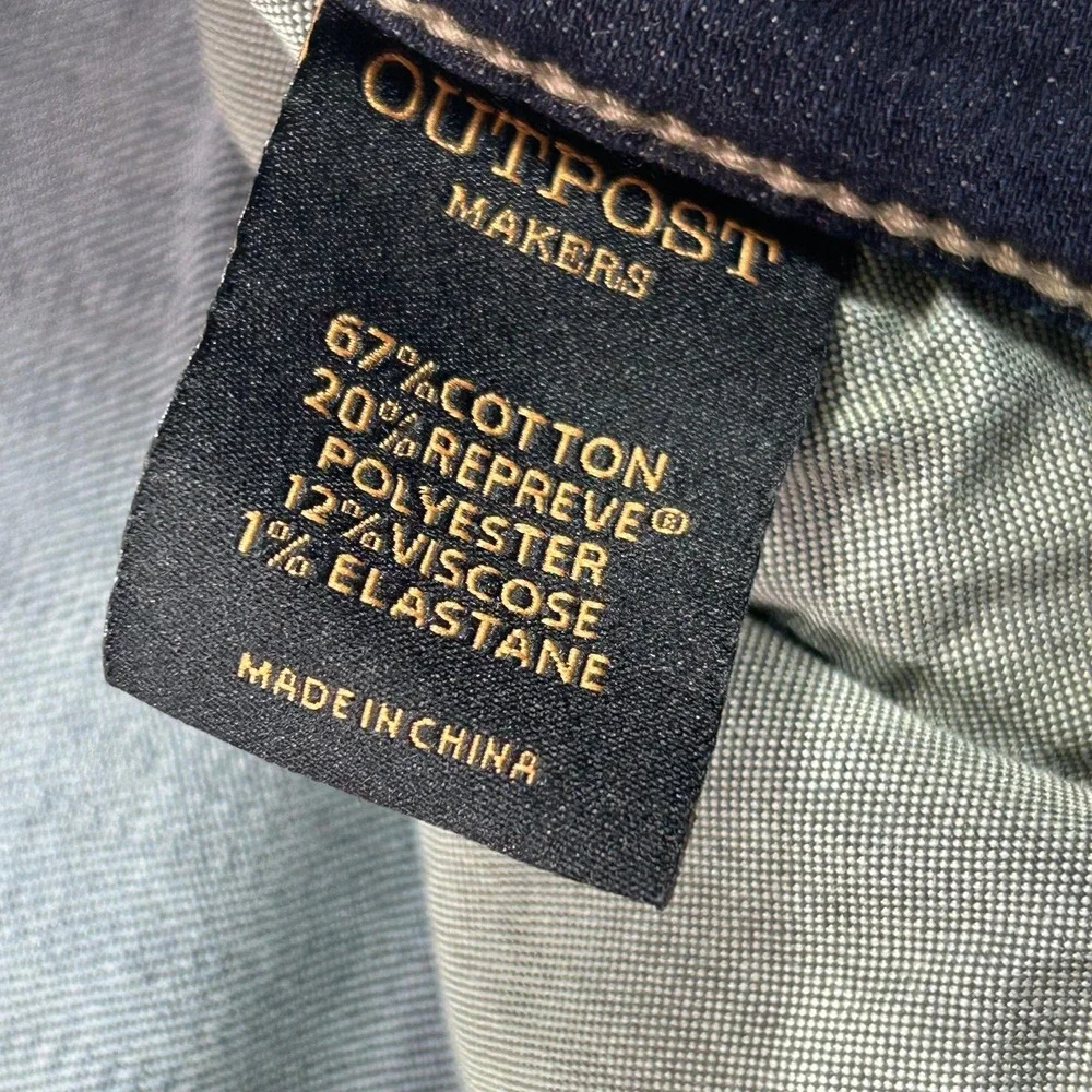 Outpost Makers Slim Straight Jeans Mens 34x30 Blue Stretch Denim Medium Wash